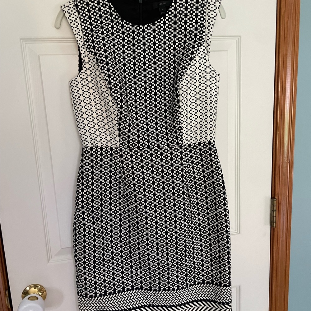 J. Crew Black and White Sheath Mini Dress